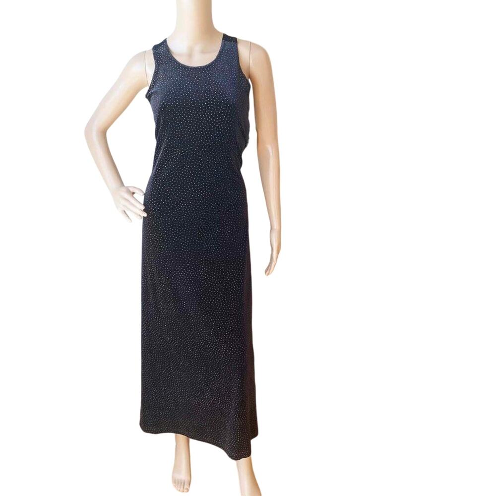 NWT Ronni Nicole Black Velvet Glitter Crisscross Maxi Dress 10